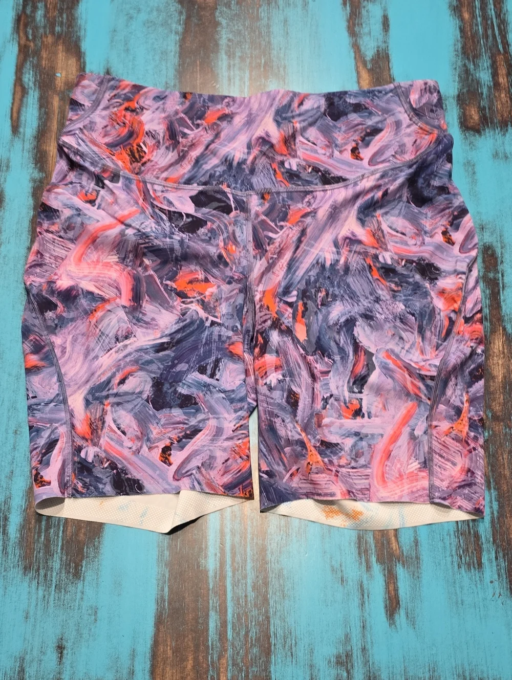 lululemon athletica Purple & Pink Marbled Bike Shorts